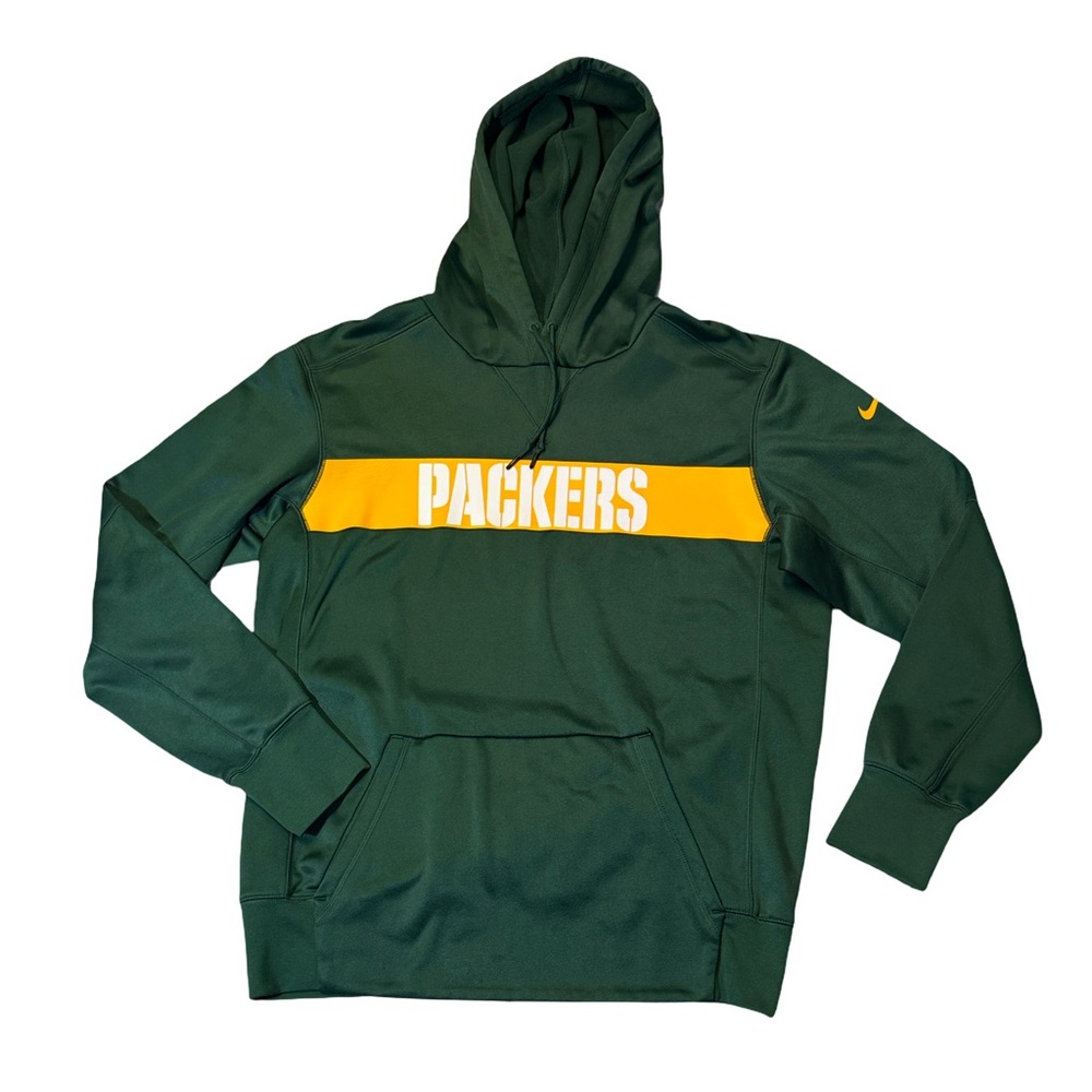 Nike mens M Medium Green Bay Packers NFL football pullover hoodie EUC